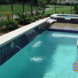 Inground Concrete Pool with Blue Tiles