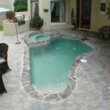 Small Inground Pool with Spa and Kitchen Area