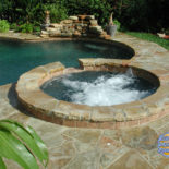 Round Spa with Huge Flagstone Patio