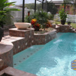 Landscaping and Waterfall into Custom Pool