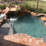 Flagstone Patio with Spa and Bar Feature